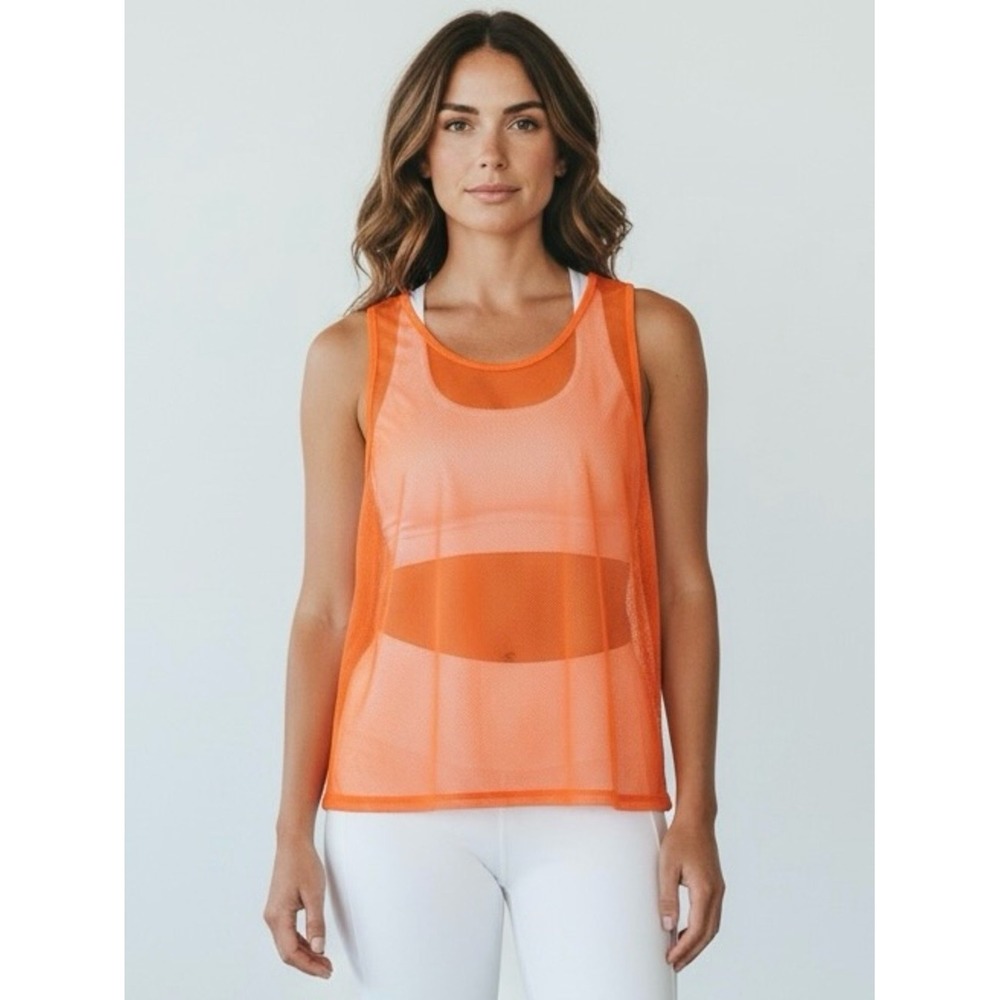 4/$40 Orange Women's Mesh Tank Top - Lightweight Athletic Layer